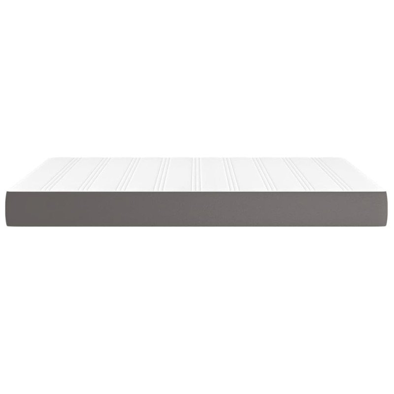 vidaXL Matrac s taštičkovými pružinami sivý 140x200x20 cm umelá koža