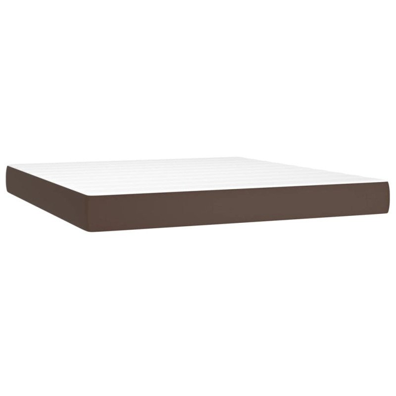 vidaXL Matrac s taštičkovými pružinami hnedý 160x200x20 cm umelá koža