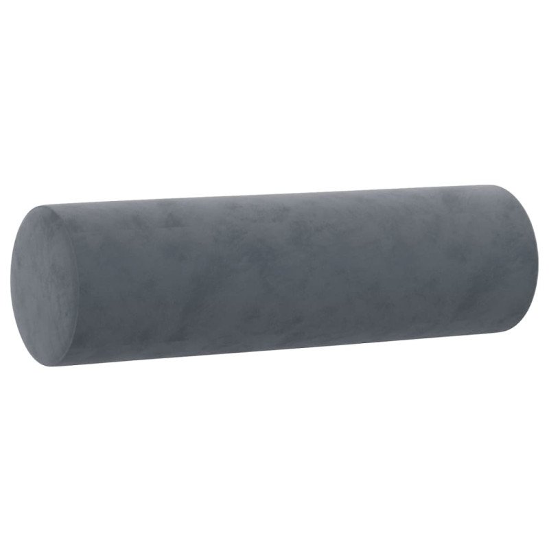 vidaXL Dekoratívne vankúše 2 ks tmavosivé Ø15x50 cm zamat
