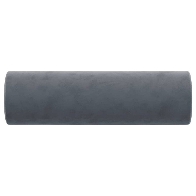 vidaXL Dekoratívne vankúše 2 ks tmavosivé Ø15x50 cm zamat