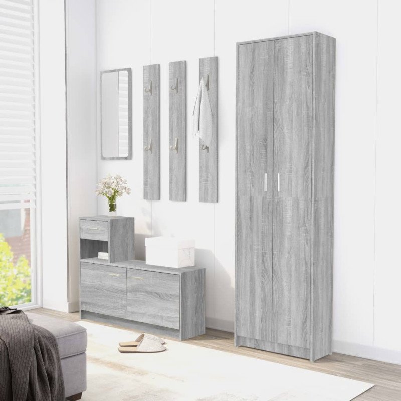 vidaXL Šatník do chodby sivý dub sonoma 55x25x189 cm spracované drevo
