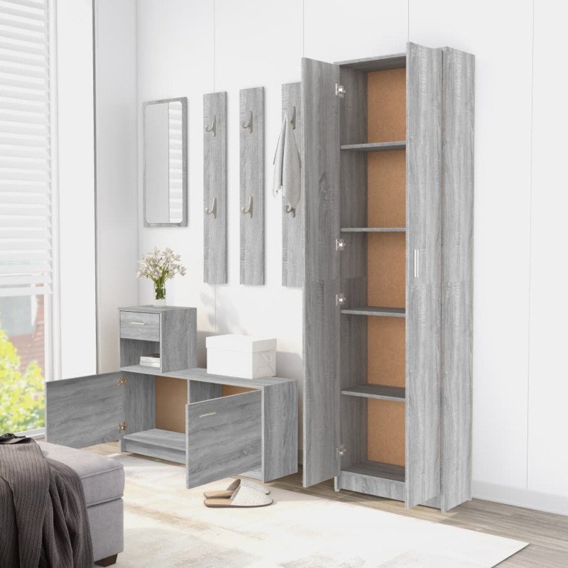 vidaXL Šatník do chodby sivý dub sonoma 55x25x189 cm spracované drevo