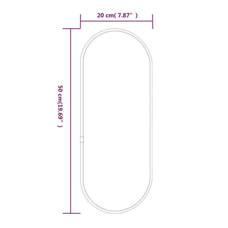vidaXL Nástenné zrkadlo zlaté 50x20 cm oválne