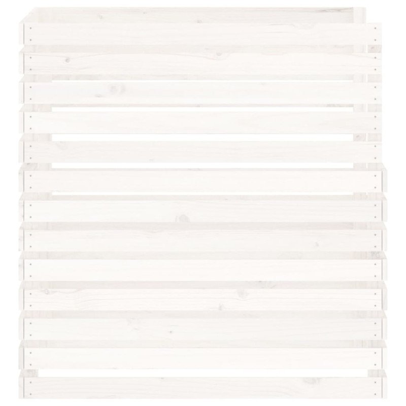 vidaXL Kompostér biely 100x100x102 cm masívne borovicové drevo