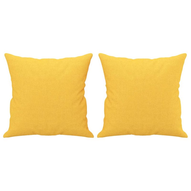 vidaXL Dekoratívne vankúše 2 ks bledožlté 40x40 cm látka