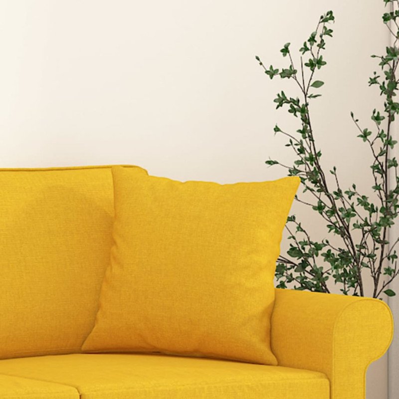 vidaXL Dekoratívne vankúše 2 ks bledožlté 40x40 cm látka