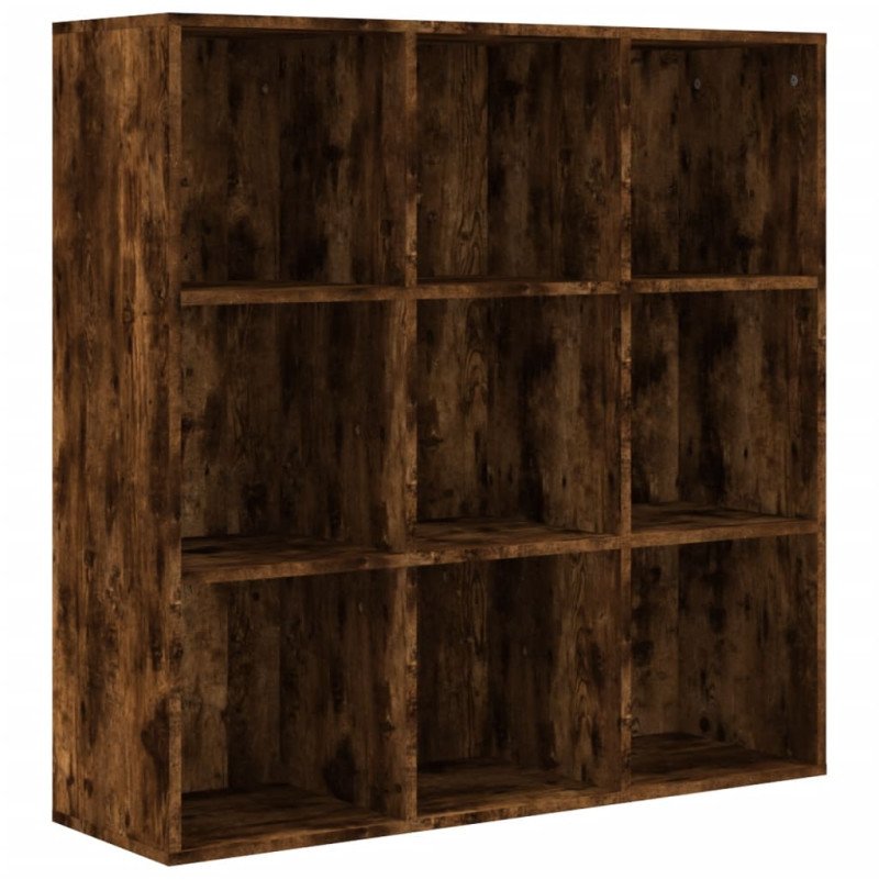 vidaXL Knižnica dymový dub 98x30x98 cm