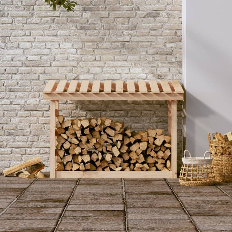 vidaXL Stojan na palivové drevo 108x64,5x78 cm masívna borovica
