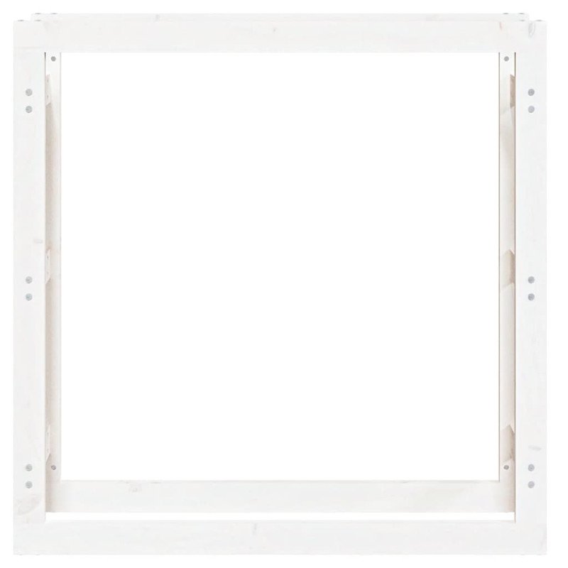 vidaXL Stojan na palivové drevo biely 100x25x100 cm masívna borovica