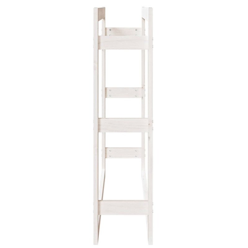 vidaXL Stojan na palivové drevo biely 100x25x100 cm masívna borovica