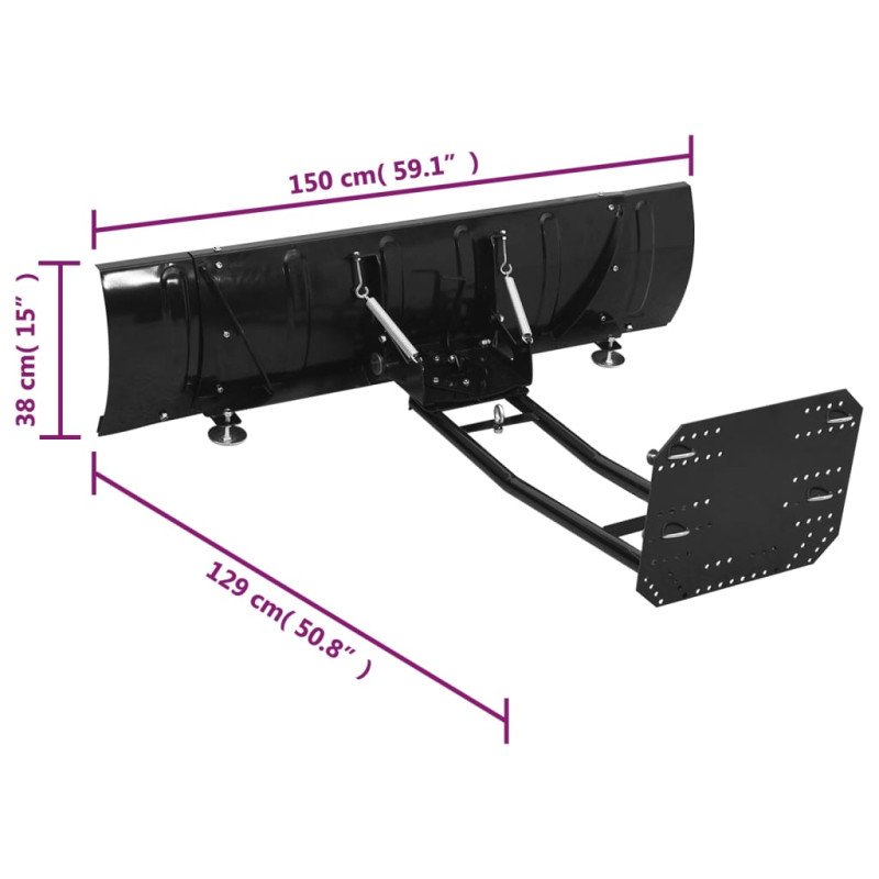 vidaXL Radlica na sneh pre ATV 150x38 cm čierna