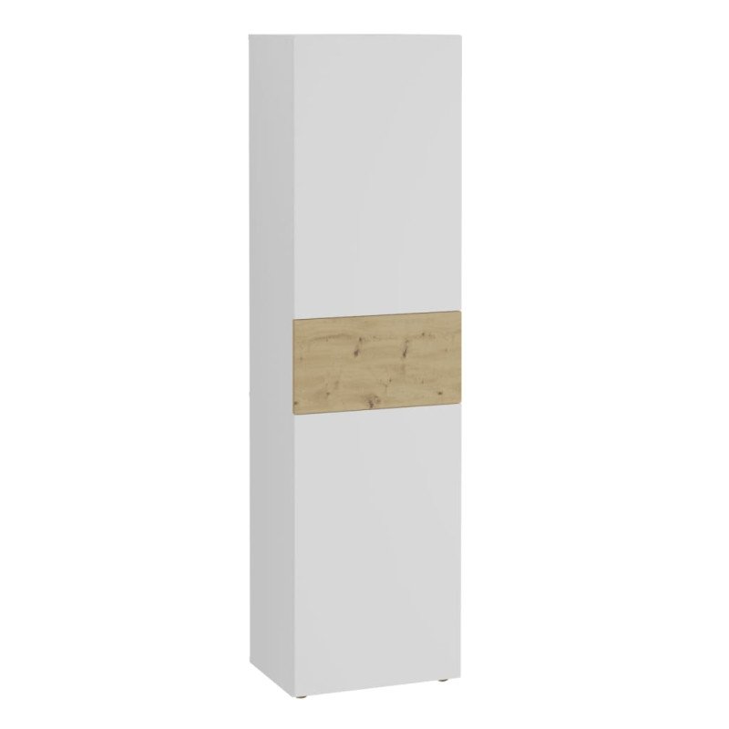 FMD Skriňa s 2 dverami 54,5x41,7x199,1 cm biela a remeselnícky dub