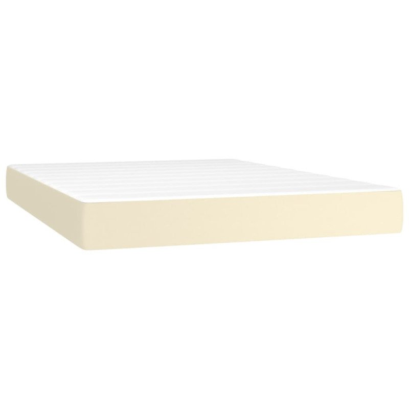 vidaXL Matrac s taštičkovými pružinami krémový 140x200x20cm umelá koža