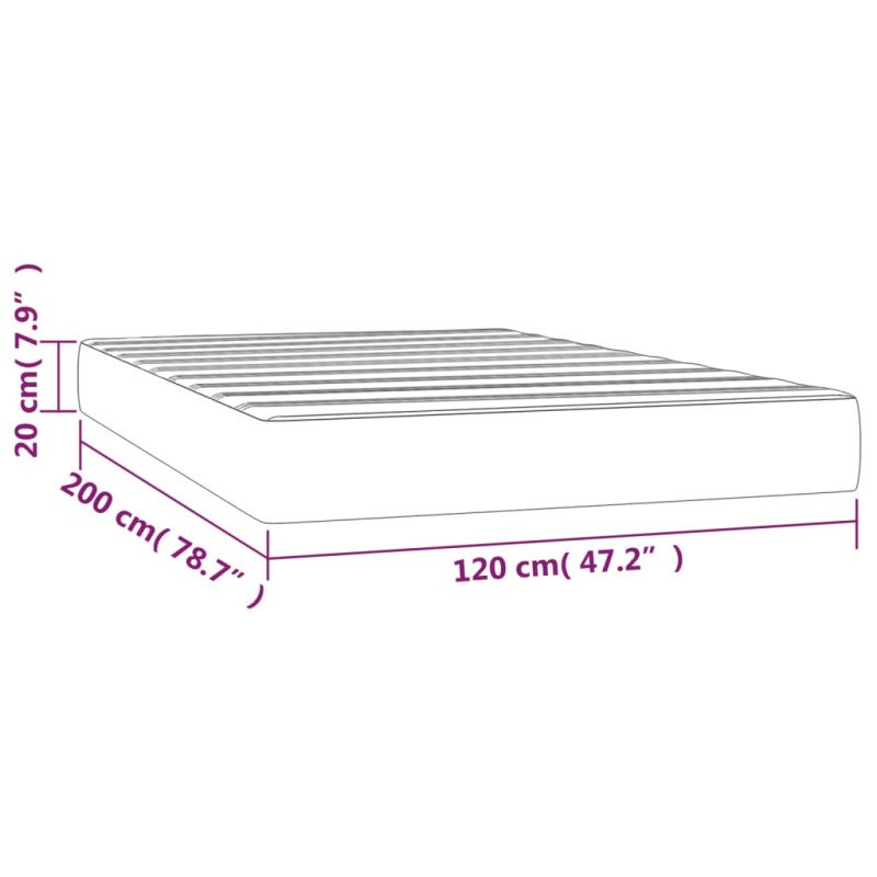 vidaXL Matrac s taštičkovými pružinami bledosivý 120x200x20 cm látka