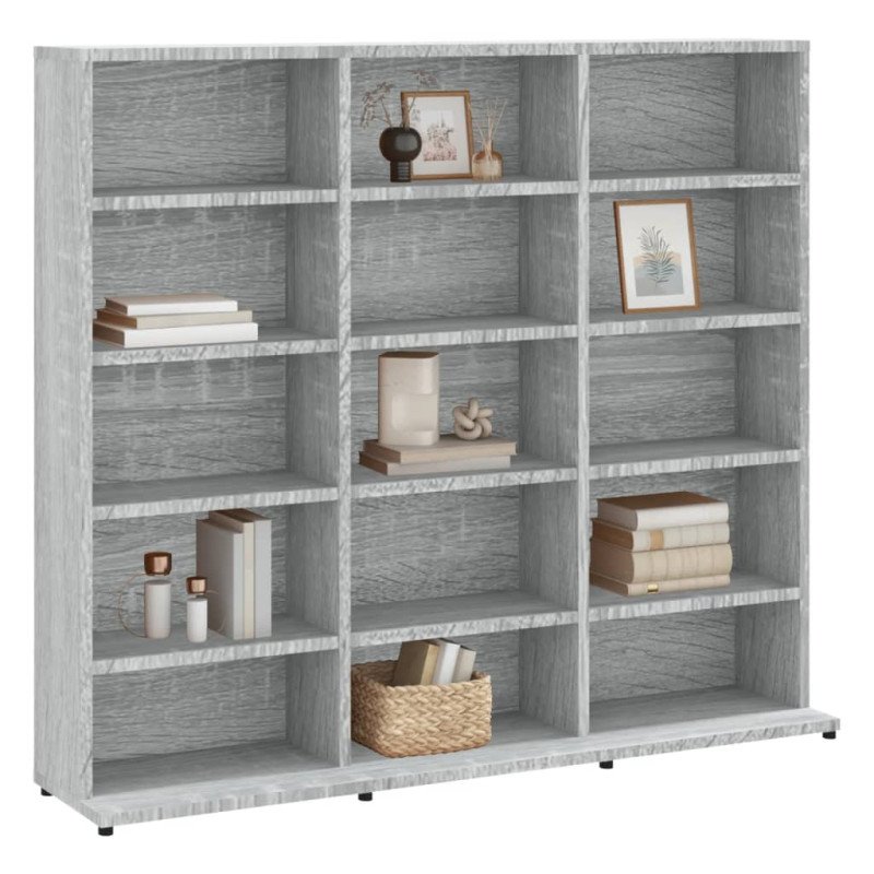 vidaXL CD skrinka sivá sonoma 102x23x89,5 cm spracované drevo