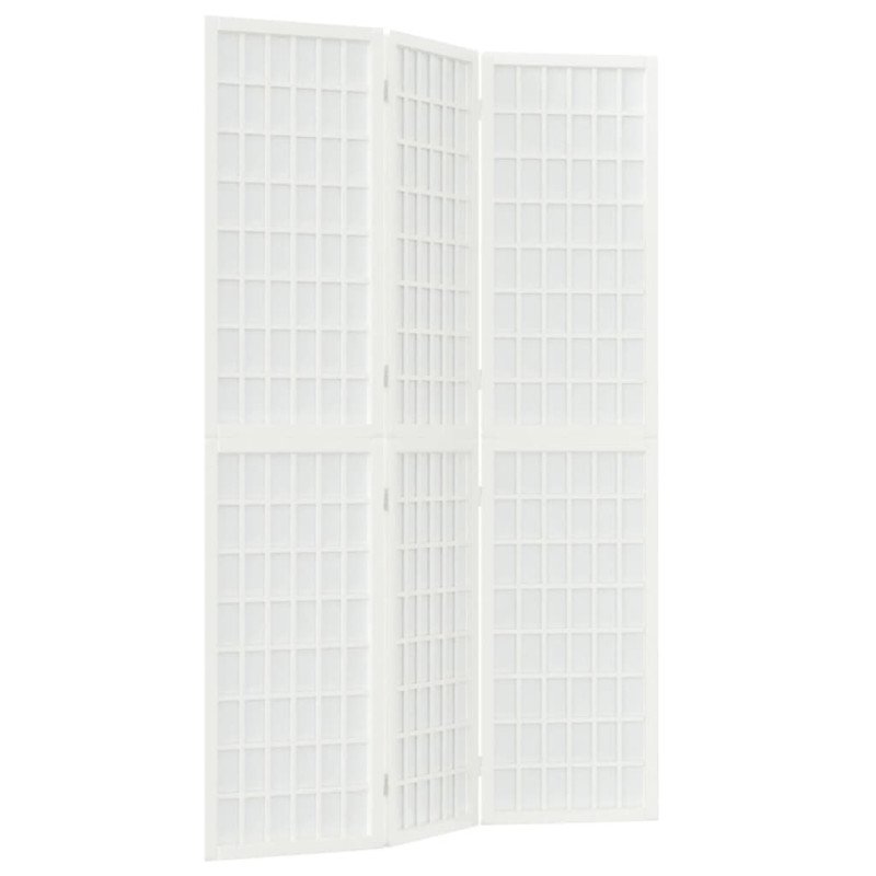 vidaXL Skladací paraván s 3 panelmi, japonský štýl 120x170 cm biely
