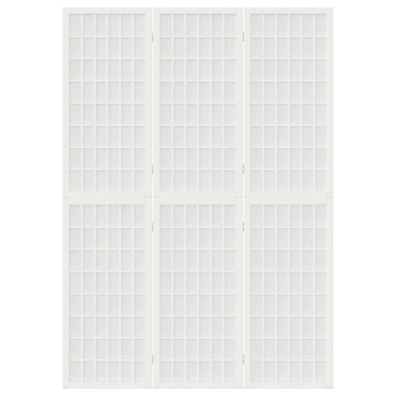 vidaXL Skladací paraván s 3 panelmi, japonský štýl 120x170 cm biely
