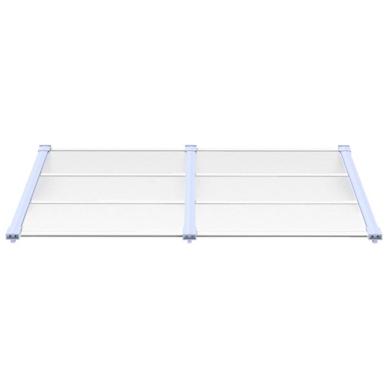 vidaXL Vchodová strieška, sivá a priehľadná 152,5x90 cm polykarbonát