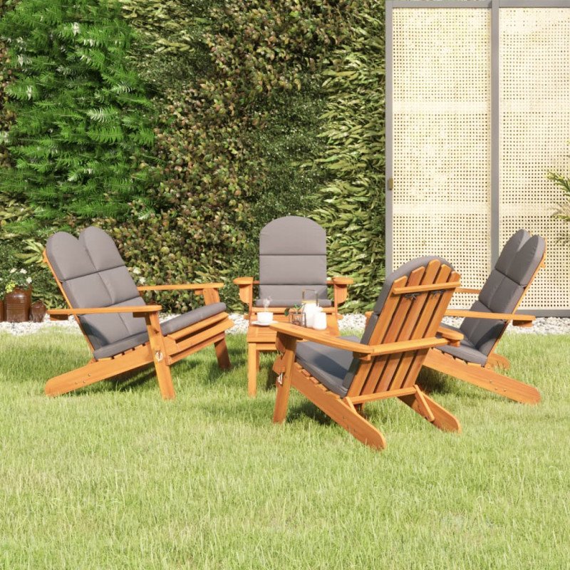 vidaXL 5-dielna záhradná sedacia súprava Adirondack akáciový masív