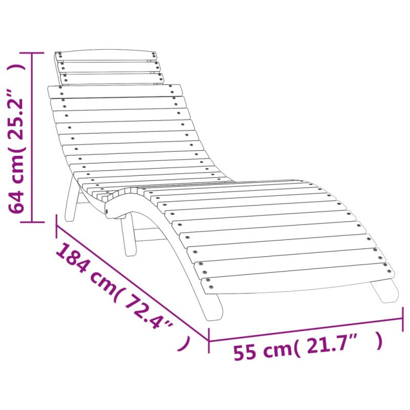 vidaXL Lehátka 2 ks biele 184x55x64 akáciové masívne drevo