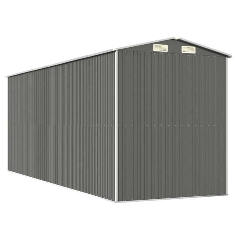 vidaXL Záhradná kôlňa bledosivá 192x523x223 cm pozinkovaná oceľ