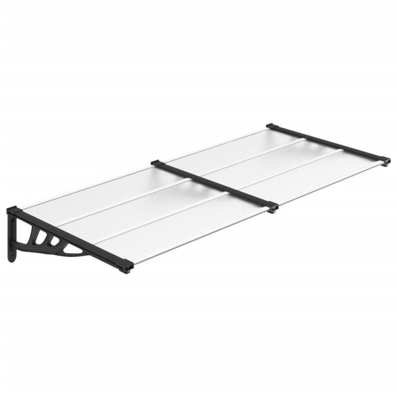 vidaXL Vchodová strieška čierna a priehľadná 199x90 cm polykarbonát