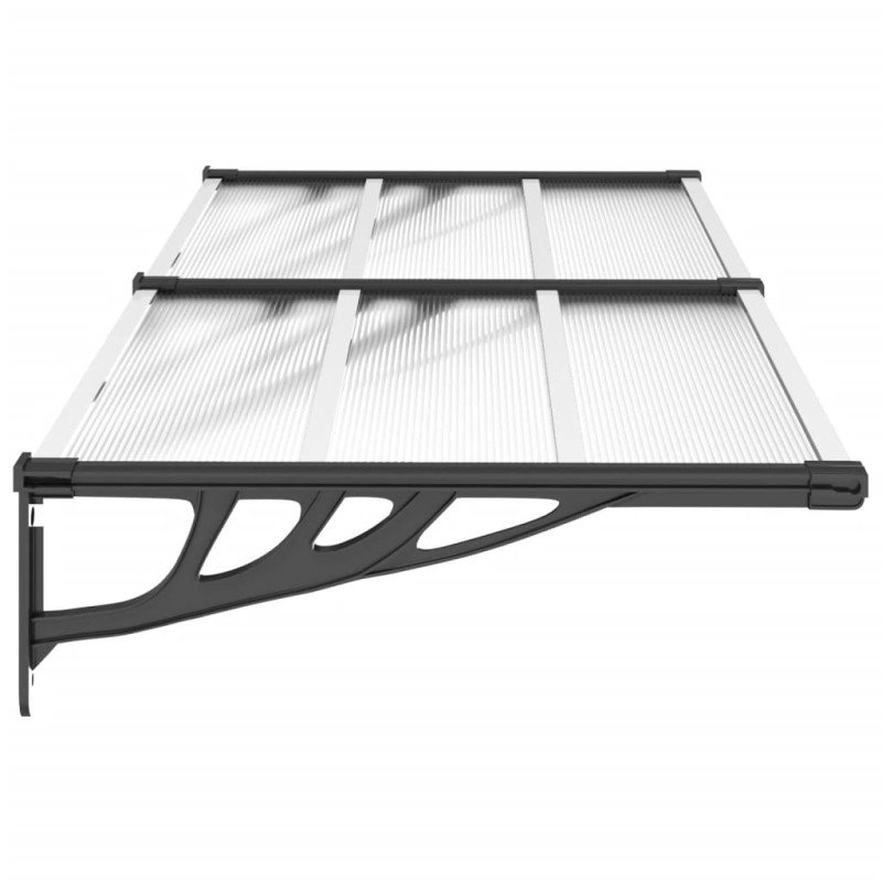vidaXL Vchodová strieška čierna a priehľadná 199x90 cm polykarbonát