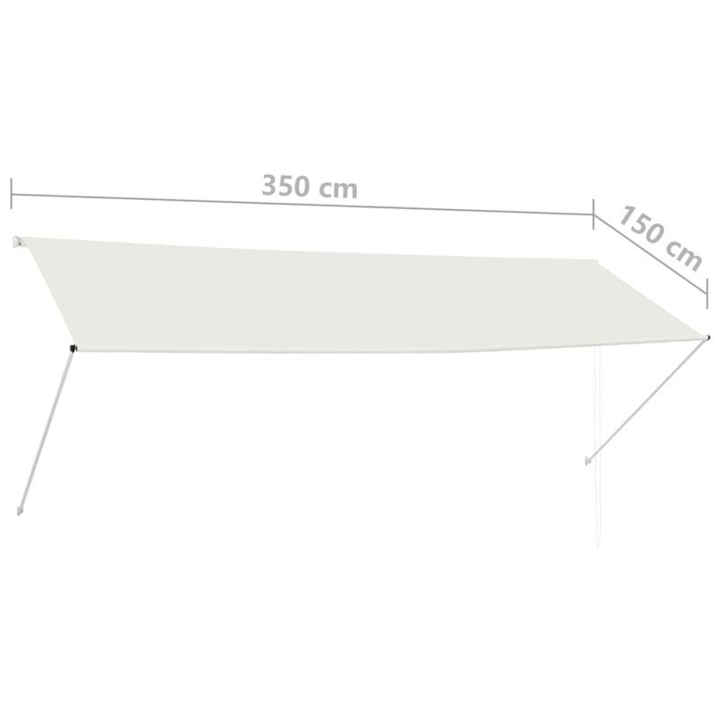 vidaXL Zaťahovacia markíza 350x150 cm krémová