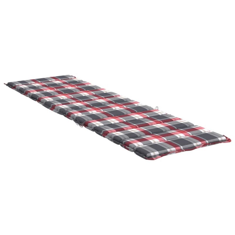 vidaXL Podložka na ležadlo, červené kocky 200x70x3 cm, oxfordská látka