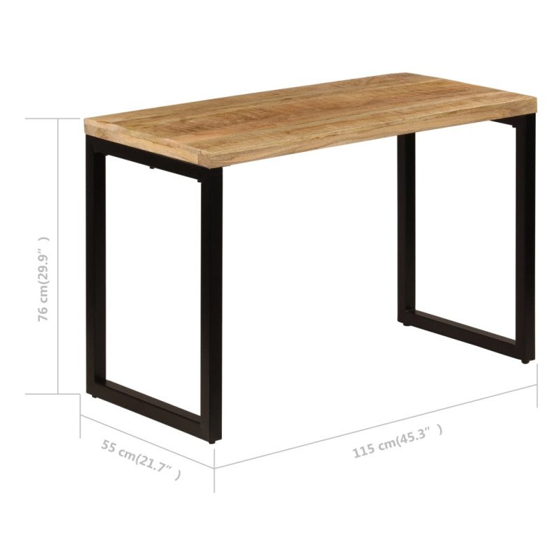 vidaXL Jedálenský stôl 115x55x76 cm masívne mangovníkové drevo a oceľ