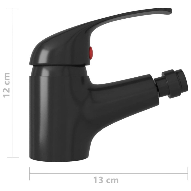 vidaXL Kúpeľňová batéria na bidet čierna 13x12 cm