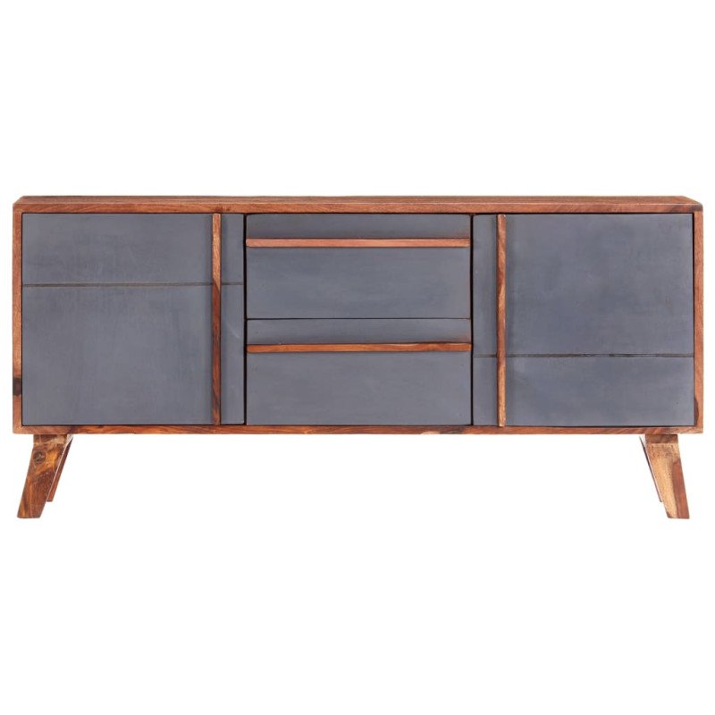 vidaXL Komoda sivá 120x30x55 cm masívne sheeshamové drevo