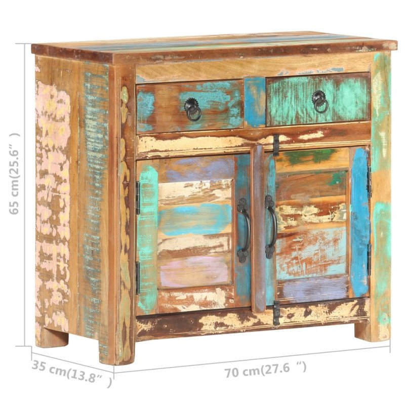 vidaXL Komoda 70x35x65 cm, recyklovaný masív