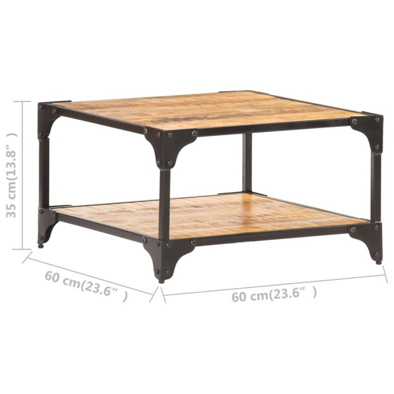 vidaXL Konferenčný stolík z mangovníkového dreva 60x60x35 cm