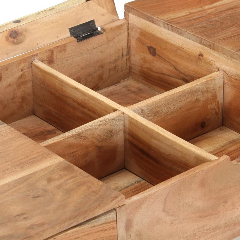 vidaXL Toaletný stolík so zrkadlom 112x45x76 cm masívne akáciové drevo