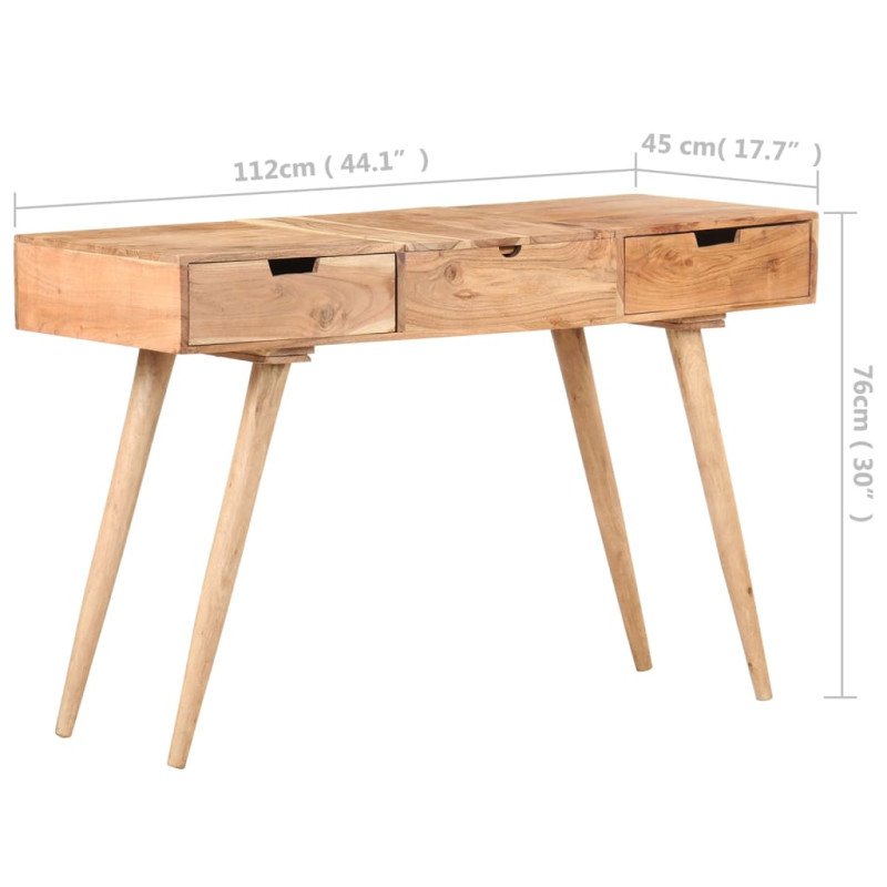 vidaXL Toaletný stolík so zrkadlom 112x45x76 cm masívne akáciové drevo