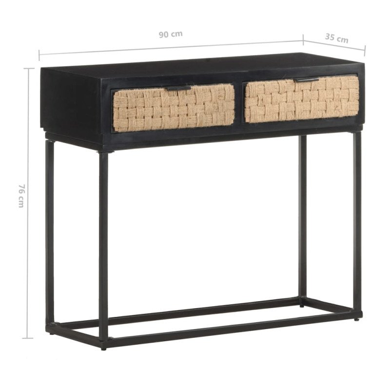 vidaXL Konzolový stolík 90x35x76 cm masívne mangové drevo