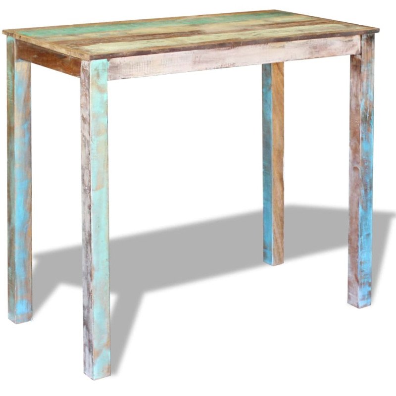 vidaXL Barový stôl, recyklovaný masív 115x60x107 cm