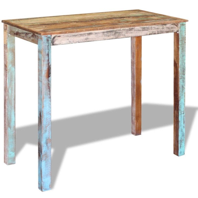 vidaXL Barový stôl, recyklovaný masív 115x60x107 cm