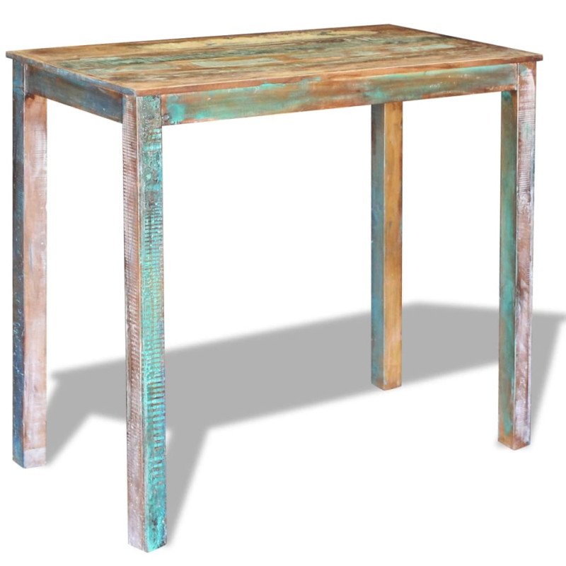 vidaXL Barový stôl, recyklovaný masív 115x60x107 cm