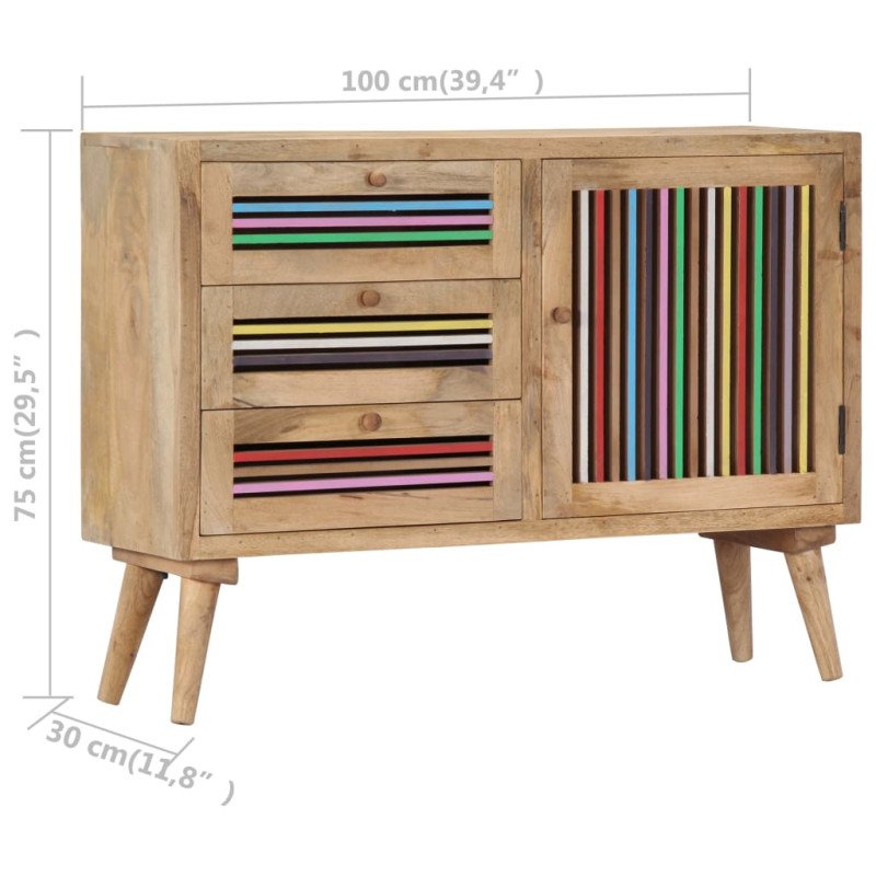 vidaXL Komoda 100x30x75 cm masívne mangovníkové drevo