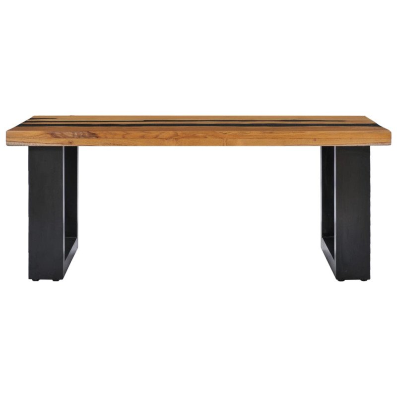 vidaXL Konferenčný stolík 100x50x40 cm masívne teakové drevo a lávové kamene