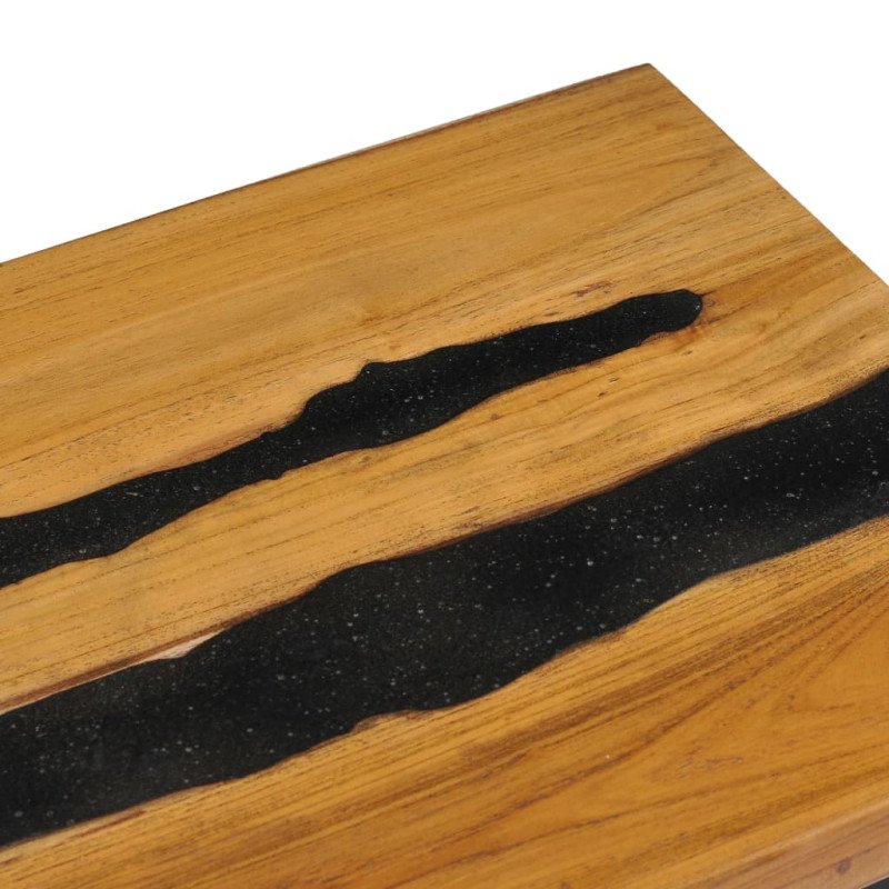vidaXL Konferenčný stolík 100x50x40 cm masívne teakové drevo a lávové kamene