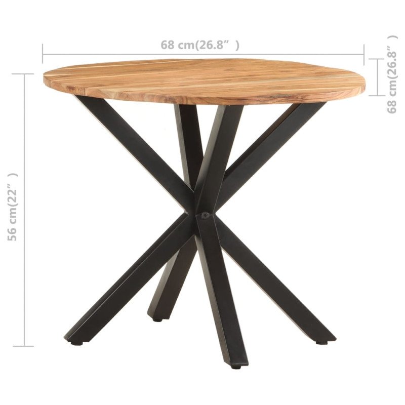 vidaXL Príručný stolík 68x68x56 cm akáciový masív