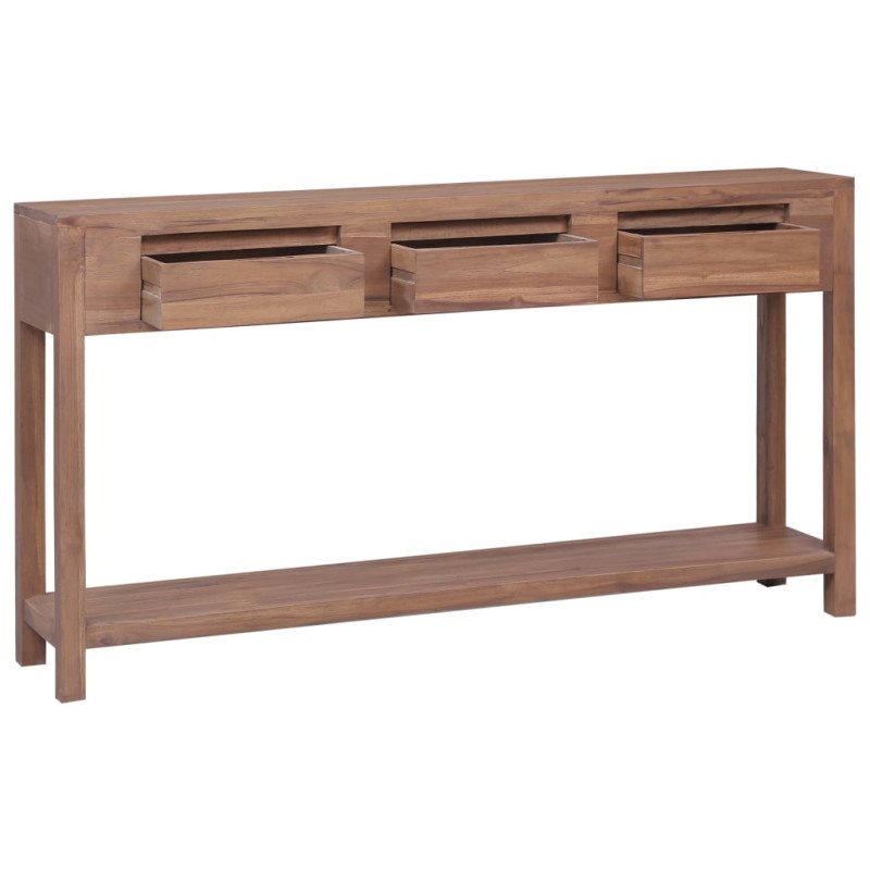 vidaXL Konzolový stolík 145x30x80 cm teakový masív