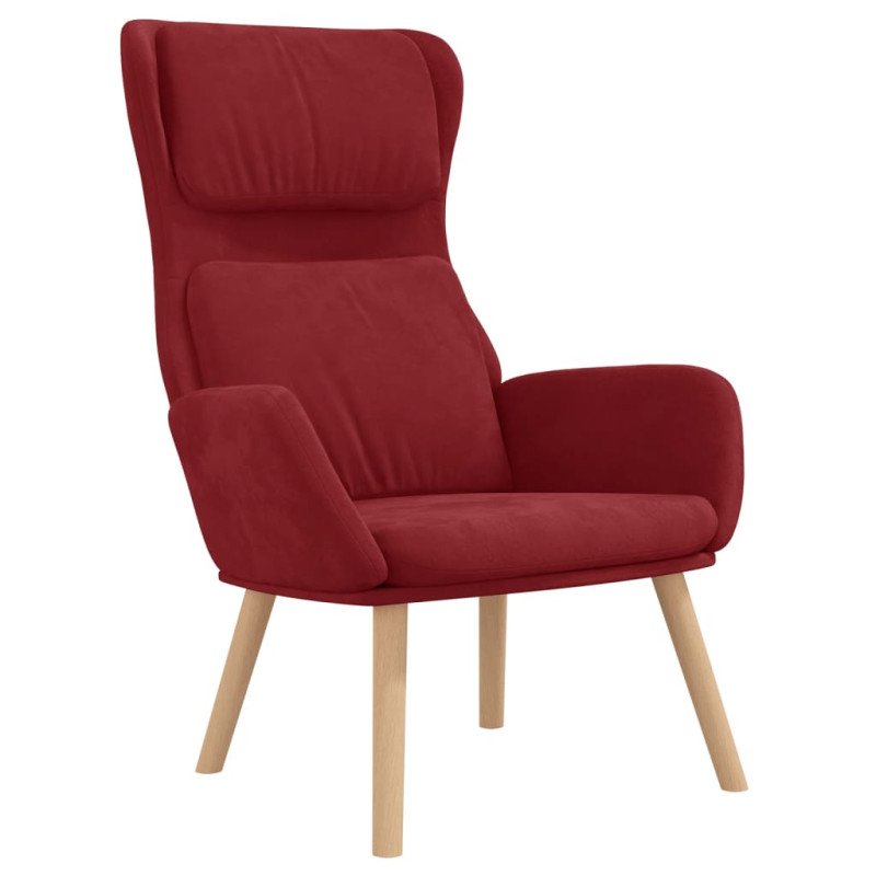 vidaXL Relaxačné kreslo vínovo-červené zamatové