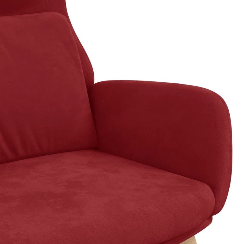 vidaXL Relaxačné kreslo vínovo-červené zamatové
