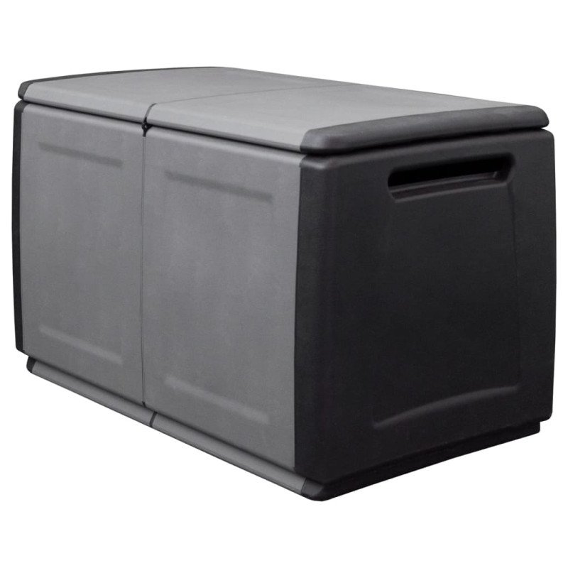 vidaXL Záhradný úložný box 96x53x57 cm 230 l sivo-čierny