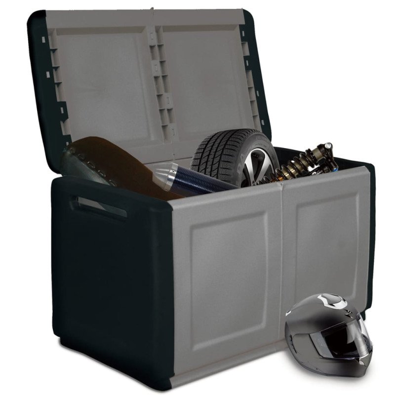 vidaXL Záhradný úložný box 96x53x57 cm 230 l sivo-čierny