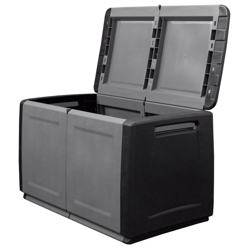 vidaXL Záhradný úložný box 96x53x57 cm 230 l sivo-čierny